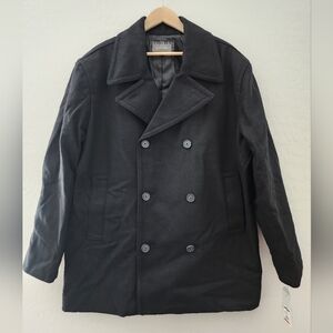 Merona Mens Black Peacoat, Size XL, NWT